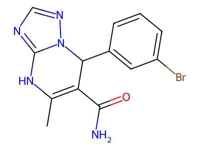 7-(3-bromophenyl)-5-methyl-4,7-dihydro-[1,2,4]triazolo[1,5-a]pyrimidine-6-carboxamide structure