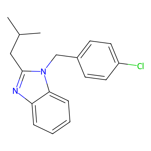 1-[(4-Chlorophenyl)methyl]-2-(2-methylpropyl)benzimidazole structure
