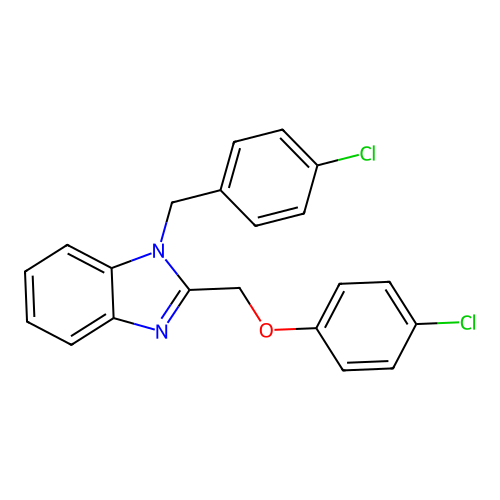 1-(4-chlorobenzyl)-2-[(4-chlorophenoxy)methyl]-1H-benzimidazole structure
