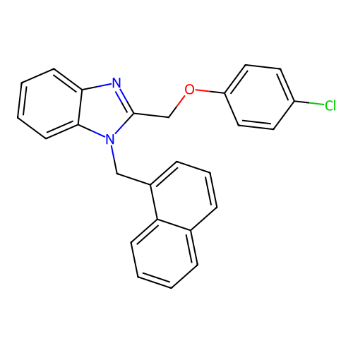 2-[(4-chlorophenoxy)methyl]-1-(naphthalen-1-ylmethyl)-1H-benzimidazole structure