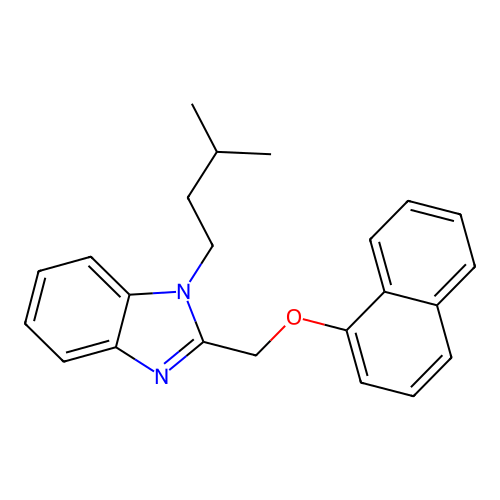 1H-Benzoimidazole, 1-(3-methylbutyl)-2-(naphthalen-1-yloxymethyl)- structure