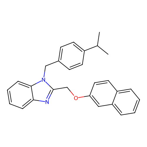 2-[(naphthalen-2-yloxy)methyl]-1-[4-(propan-2-yl)benzyl]-1H-benzimidazole structure