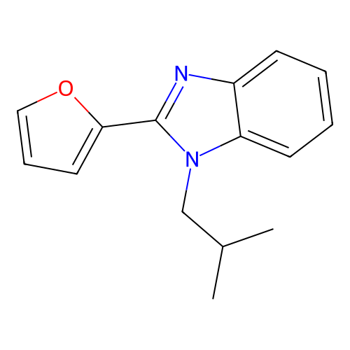 2-(furan-2-yl)-1-(2-methylpropyl)-1H-1,3-benzodiazole structure