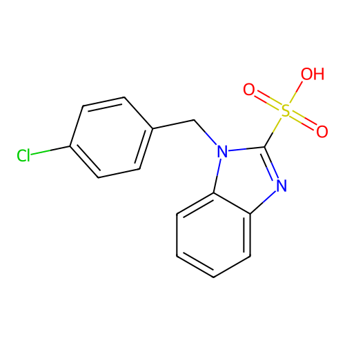 1-[(4-Chlorophenyl)methyl]benzimidazole-2-sulfonic acid structure