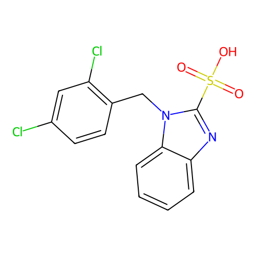 1-[(2,4-Dichlorophenyl)methyl]benzimidazole-2-sulfonic acid structure