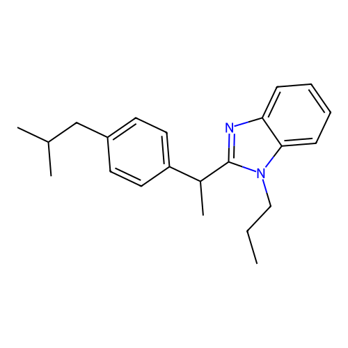 2-{[4-(2-Methylpropyl)phenyl]ethyl}-1-propylbenzimidazole structure