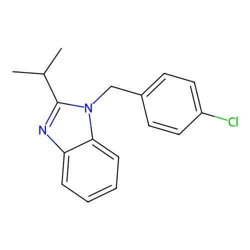 1-[(4-Chlorophenyl)methyl]-2-(methylethyl)benzimidazole structure