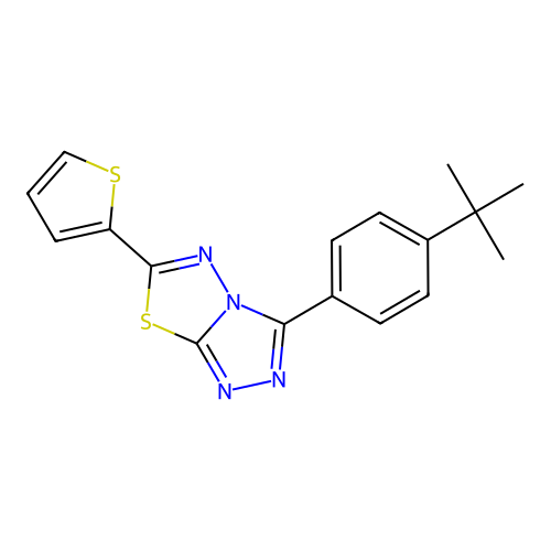 3-(4-Tert-butylphenyl)-6-(thiophen-2-yl)[1,2,4]triazolo[3,4-b][1,3,4]thiadiazole structure