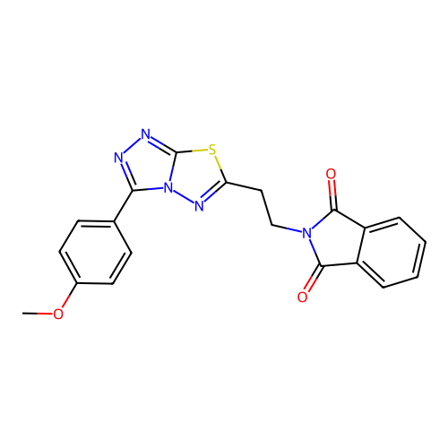 2-(2-(3-(4-methoxyphenyl)-[1,2,4]triazolo[3,4-b][1,3,4]thiadiazol-6-yl)ethyl)isoindoline-1,3-dione structure