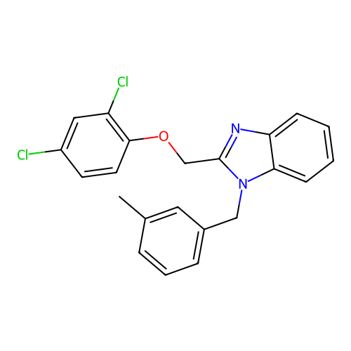1H-Benzoimidazole, 2-(2,4-dichlorophenoxymethyl)-1-(3-methylbenzyl)- structure