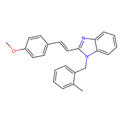 2-[(E)-2-(4-methoxyphenyl)ethenyl]-1-(2-methylbenzyl)-1H-benzimidazole structure