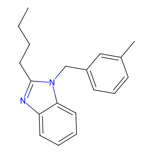 2-Butyl-1-[(3-methylphenyl)methyl]benzimidazole structure