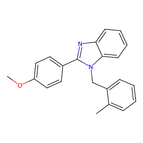 1H-Benzoimidazole, 2-(4-methoxyphenyl)-1-(2-methylbenzyl)- structure