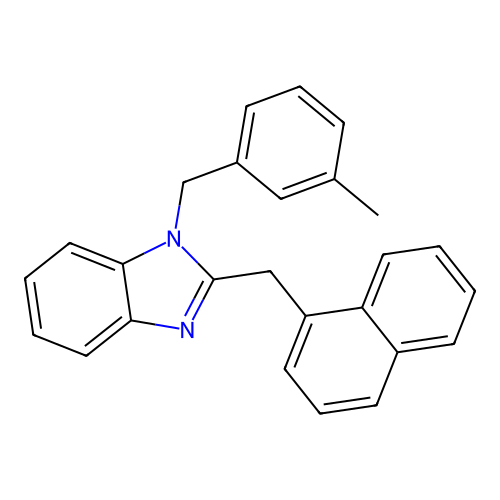 1-[(3-Methylphenyl)methyl]-2-(naphthylmethyl)benzimidazole structure