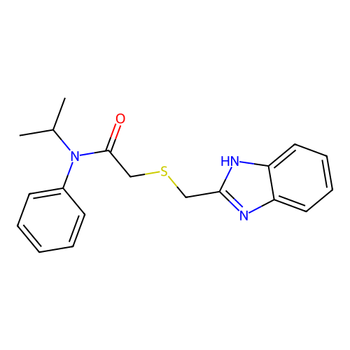 2-[(1H-benzimidazol-2-ylmethyl)sulfanyl]-N-phenyl-N-(propan-2-yl)acetamide structure