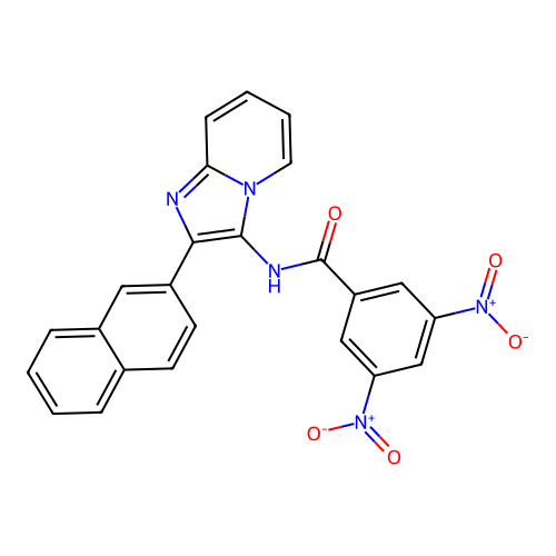 N-(2-(naphthalen-2-yl)imidazo[1,2-a]pyridin-3-yl)-3,5-dinitrobenzamide structure
