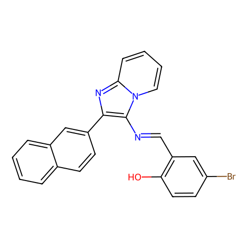4-Bromo-2-(((2-(naphthalen-2-yl)imidazo[1,2-a]pyridin-3-yl)imino)methyl)phenol structure