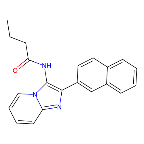 N-[2-(naphthalen-2-yl)imidazo[1,2-a]pyridin-3-yl]butanamide structure