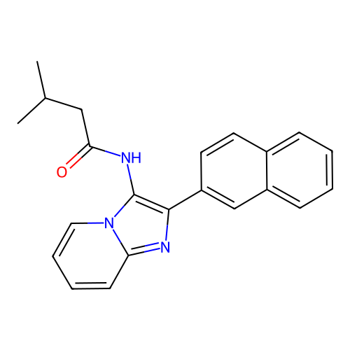 3-methyl-N-(2-(naphthalen-2-yl)imidazo[1,2-a]pyridin-3-yl)butanamide structure