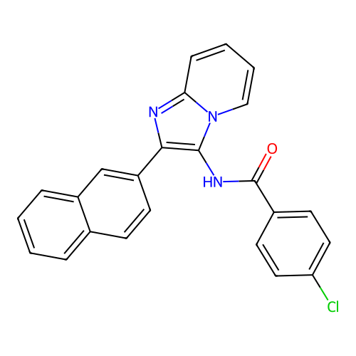 4-chloro-N-(2-(naphthalen-2-yl)imidazo[1,2-a]pyridin-3-yl)benzamide structure