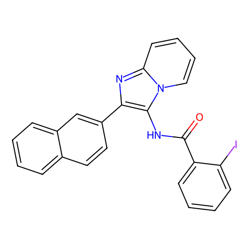 2-iodo-N-(2-(naphthalen-2-yl)imidazo[1,2-a]pyridin-3-yl)benzamide structure