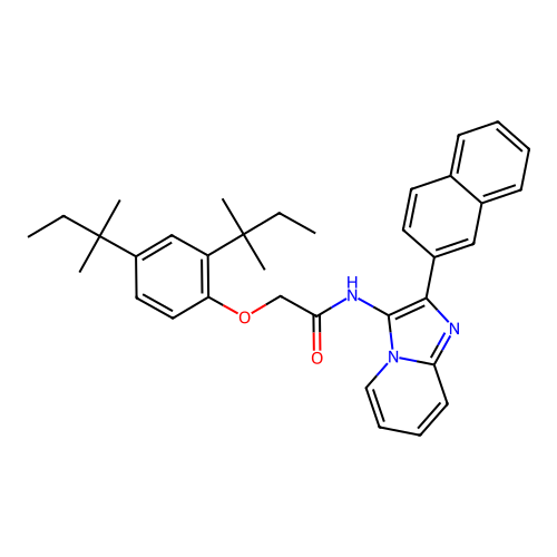 2-(2,4-di-tert-pentylphenoxy)-N-(2-(naphthalen-2-yl)imidazo[1,2-a]pyridin-3-yl)acetamide structure