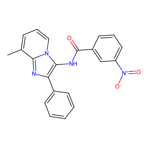 N-(8-methyl-2-phenylimidazo[1,2-a]pyridin-3-yl)-3-nitrobenzamide structure