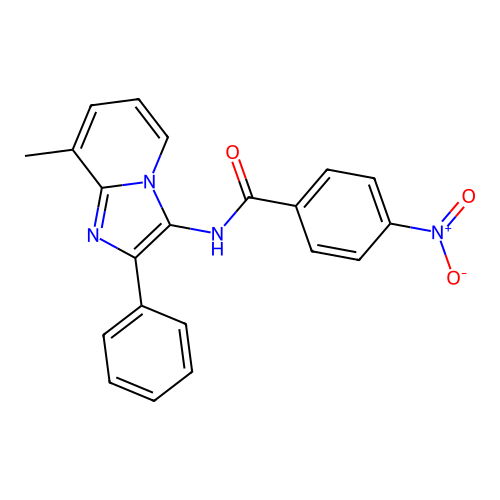 N-(8-methyl-2-phenylimidazo[1,2-a]pyridin-3-yl)-4-nitrobenzamide structure