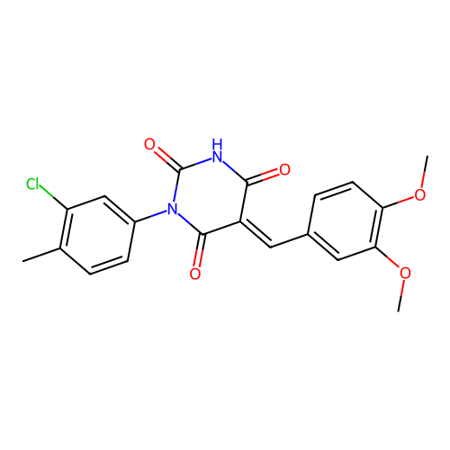 (5E)-1-(3-chloro-4-methylphenyl)-5-[(3,4-dimethoxyphenyl)methylidene]-1,3-diazinane-2,4,6-trione structure