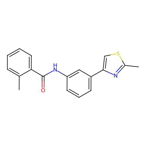 2-methyl-N-[3-(2-methyl-1,3-thiazol-4-yl)phenyl]benzamide structure