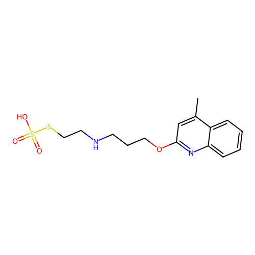 S-2-((3-(4-Methyl-2-quinolyloxy)propyl)amino)ethyl hydrogen thiosulfate structure