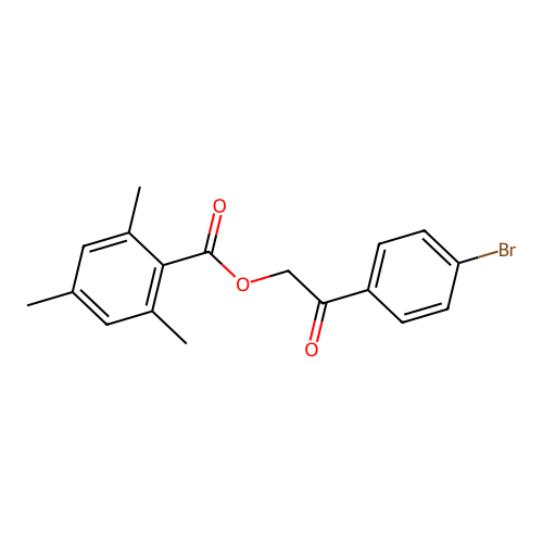 Benzoic acid, 2,4,6-trimethyl-, 2-(4-bromophenyl)-2-oxoethyl ester structure