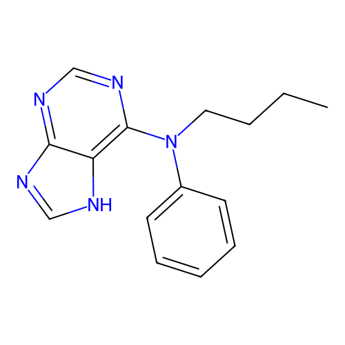 N-butyl-N-phenyl-9H-purin-6-amine structure