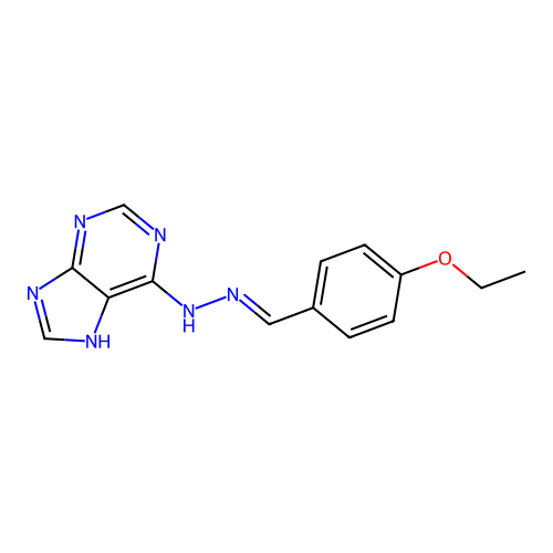 (E)-6-(2-(4-ethoxybenzylidene)hydrazinyl)-9H-purine structure