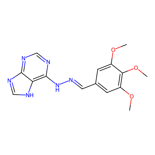 (E)-6-(2-(3,4,5-trimethoxybenzylidene)hydrazinyl)-9H-purine structure