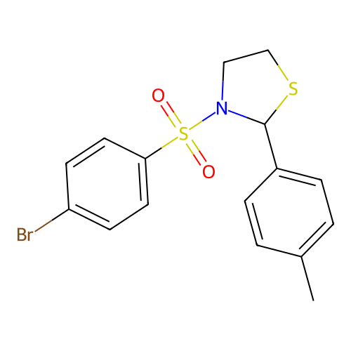 3-(4-Bromobenzenesulfonyl)-2-(4-methylphenyl)-1,3-thiazolidine structure