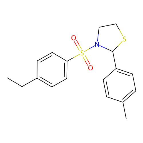 3-[(4-Ethylphenyl)sulfonyl]-2-(4-methylphenyl)-1,3-thiazolidine structure