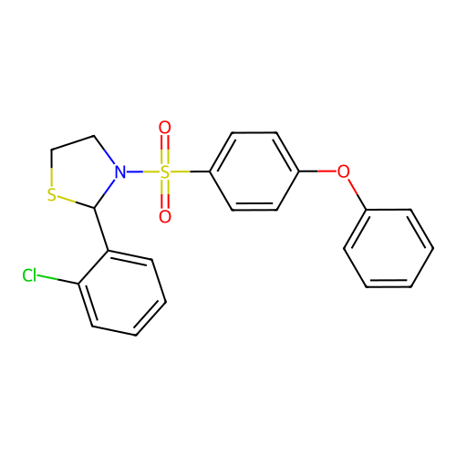 2-(2-Chlorophenyl)-3-[(4-phenoxyphenyl)sulfonyl]-1,3-thiazolidine structure