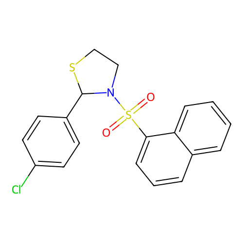 2-(4-Chlorophenyl)-3-(naphthalen-1-ylsulfonyl)-1,3-thiazolidine structure