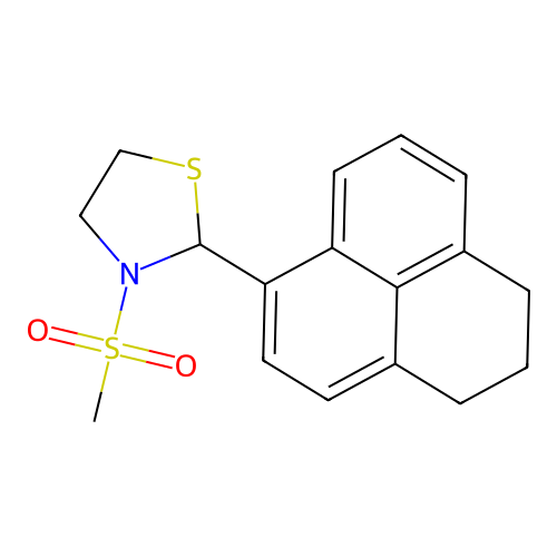 2-(2,3-dihydro-1H-phenalen-6-yl)-3-(methylsulfonyl)-1,3-thiazolidine structure