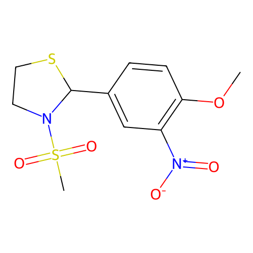 2-(4-Methoxy-3-nitrophenyl)-3-(methylsulfonyl)-1,3-thiazolidine structure