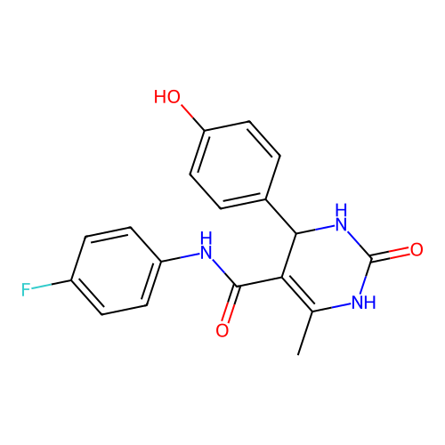 N-(4-fluorophenyl)-4-(4-hydroxyphenyl)-6-methyl-2-oxo-1,2,3,4-tetrahydropyrimidine-5-carboxamide structure