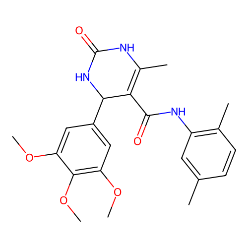 N-(2,5-dimethylphenyl)-6-methyl-2-oxo-4-(3,4,5-trimethoxyphenyl)-1,2,3,4-tetrahydropyrimidine-5-carboxamide structure