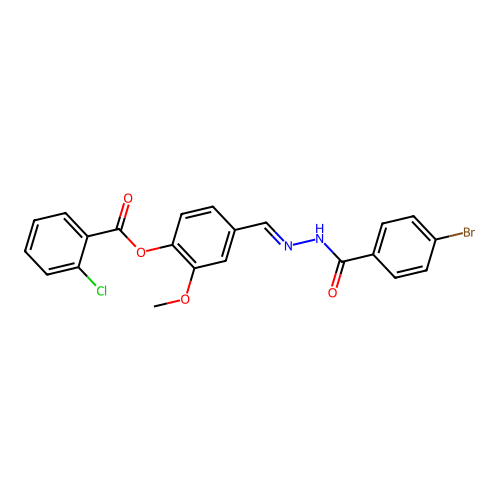4-(2-(4-Bromobenzoyl)carbohydrazonoyl)-2-methoxyphenyl 2-chlorobenzoate structure