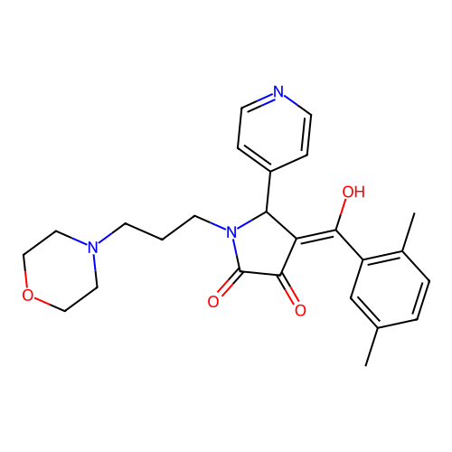 4-(2,5-dimethylbenzoyl)-3-hydroxy-1-[3-(morpholin-4-yl)propyl]-5-(pyridin-4-yl)-2,5-dihydro-1H-pyrrol-2-one structure