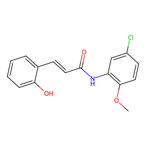 (E)-N-(5-chloro-2-methoxyphenyl)-3-(2-hydroxyphenyl)acrylamide structure