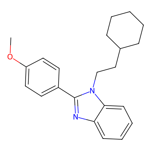 1-(2-cyclohexylethyl)-2-(4-methoxyphenyl)-1H-benzimidazole structure