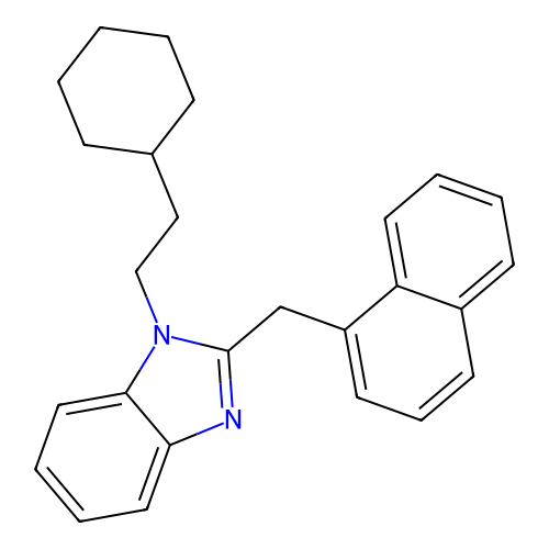 1-(2-Cyclohexylethyl)-2-(naphthylmethyl)benzimidazole structure