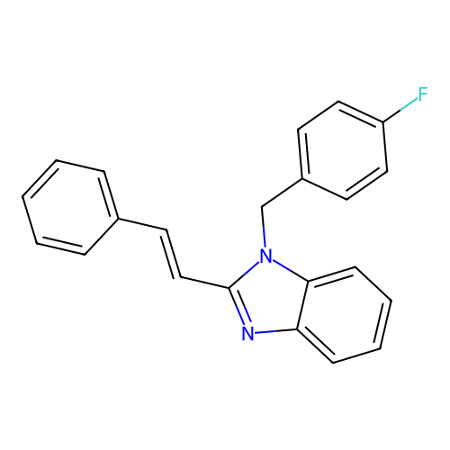 1-[(4-Fluorophenyl)methyl]-2-(2-phenylethenyl)benzimidazole structure