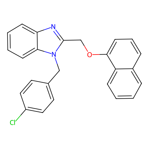 1-(4-chlorobenzyl)-2-[(naphthalen-1-yloxy)methyl]-1H-benzimidazole structure